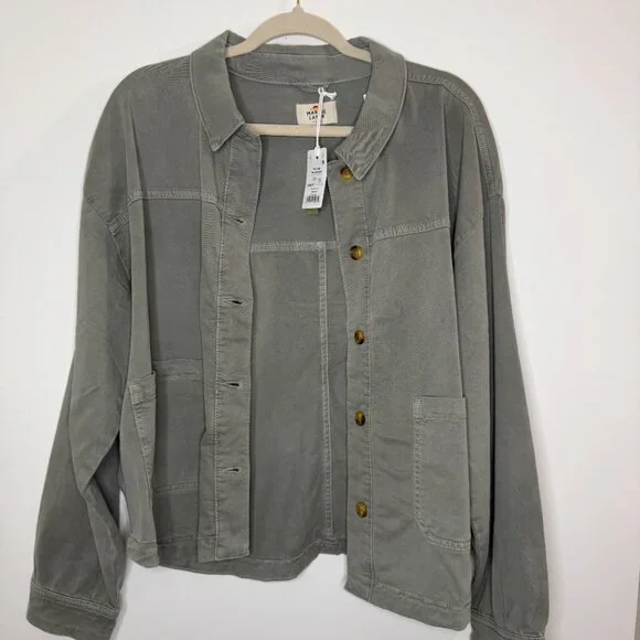 Marine Layer Freya Button Up Utility Jacket Minimalist Work - NWT - XL